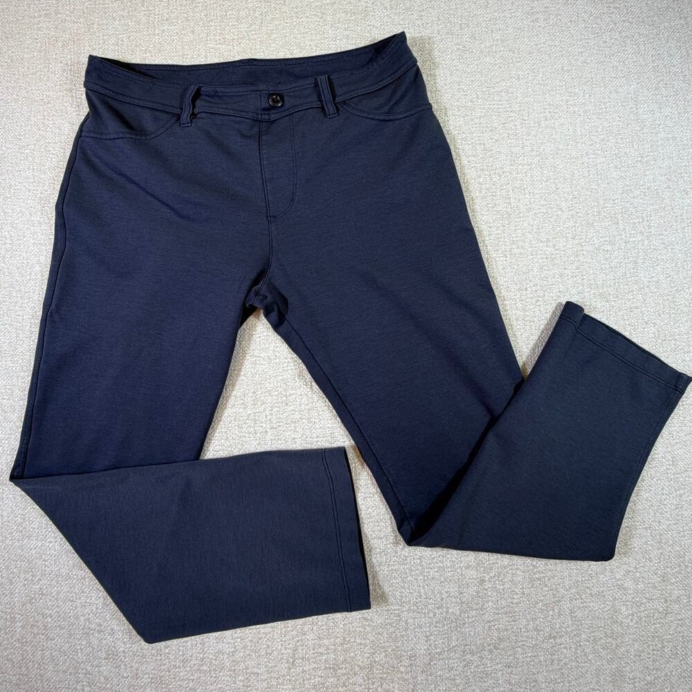 American Giant Women 14 Knit Pull On Straight Leg Blue Casual Comfy Lounge Pants